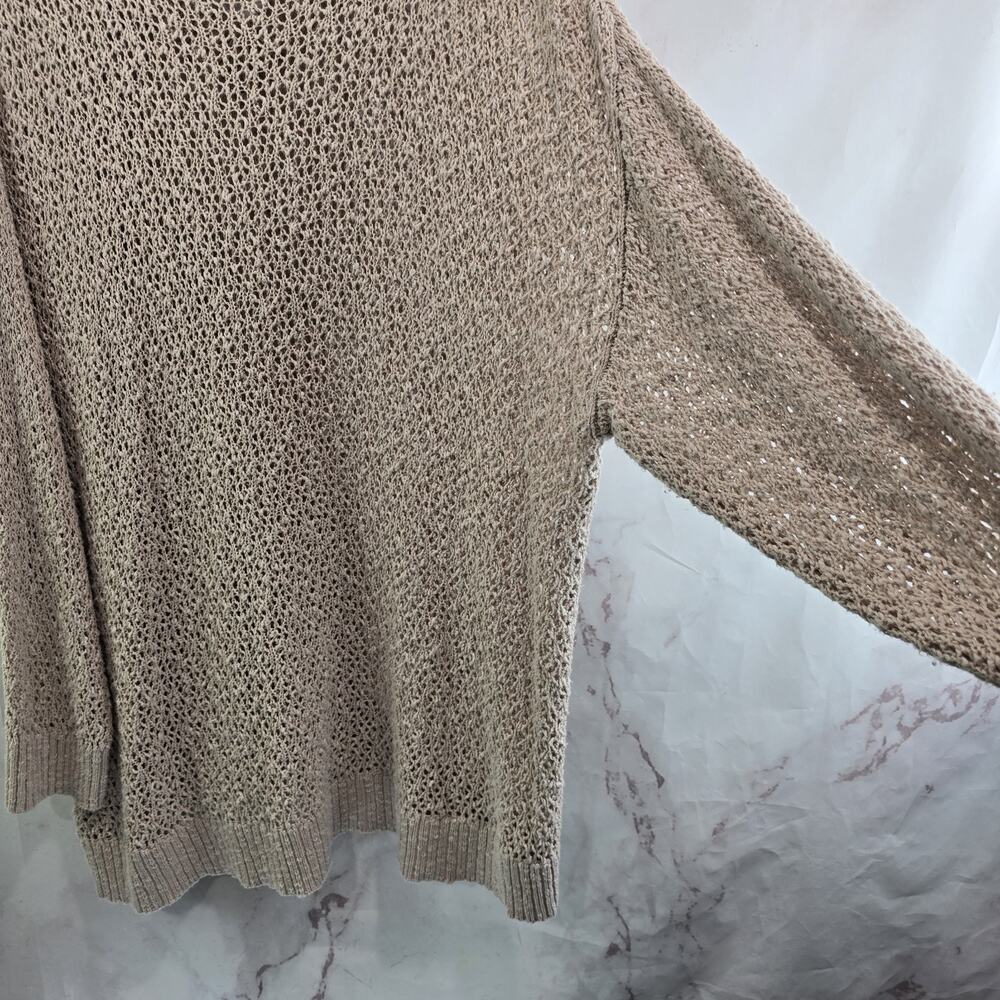 Torrid Sweater Womens 3 3X Beige V Neck Plunge Open Stitch Pullover Slouchy - Picture 8 of 12